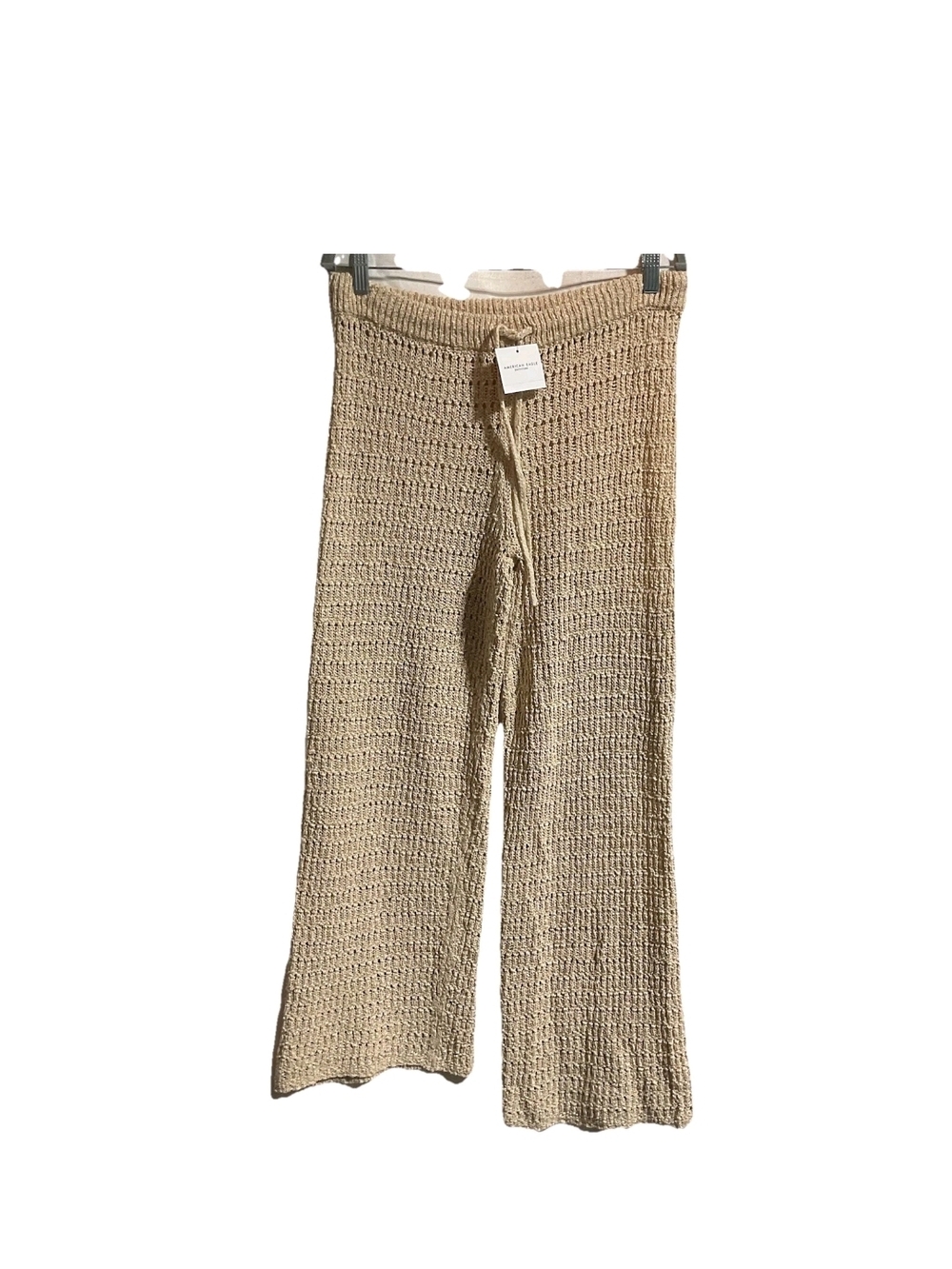 NWOT American Eagle Outfitters Beige Crochet Knit Pants